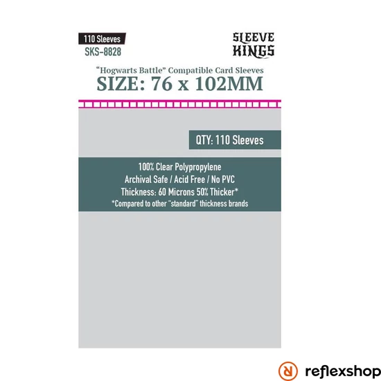 Sleeve Kings egyedi Roxforti csata nagy kártyákhoz való kártyavédő (110 darabos csomag) 76x102 mm