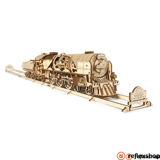 UGEARS  V-Express vonat sínekkel - mechanikus modell