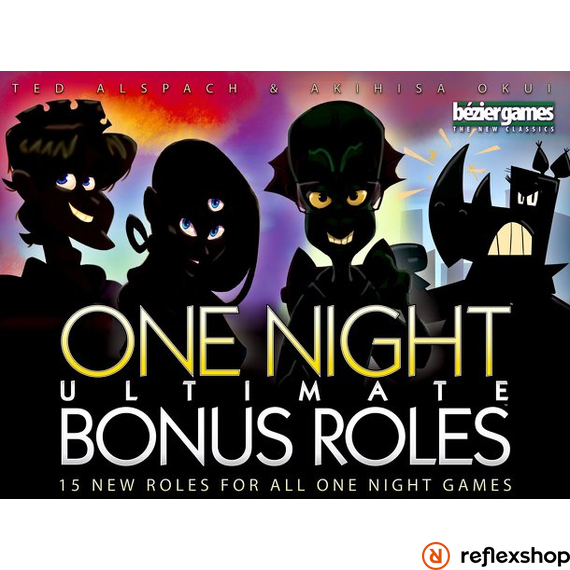 One Night Ultimate: Bonus roles angol nyelvű társasjáték kiegészítő dobozborító