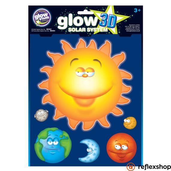Glow 3D Foszforeszkáló Vidám Naprendszer