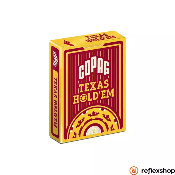 COPAG Texas Hold'em Gold piros, 2 nagy indexes 100% plasztik póker kártya