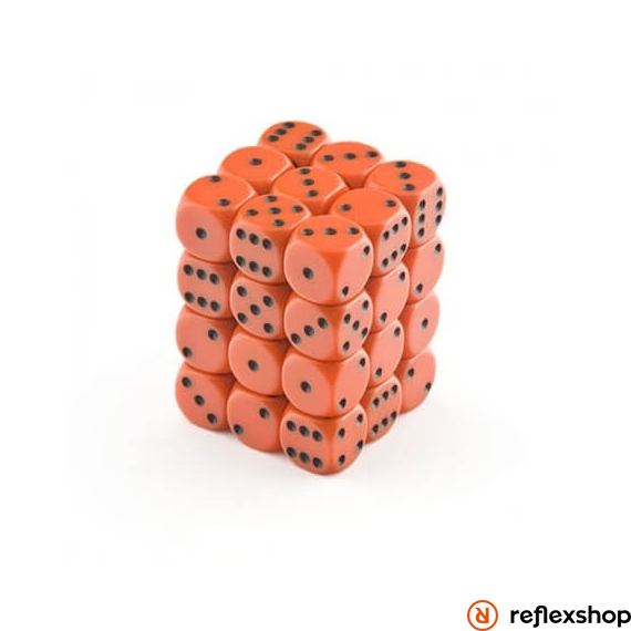 d6 kockablokk, kis kockákkal (36 kocka), narancs, fekete pöttyös