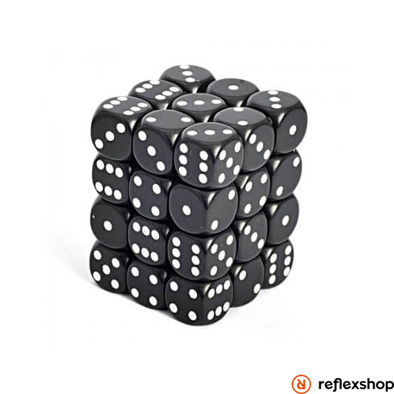 d6 kockablokk, kis kockákkal (36 kocka), fekete, fehér pöttyös