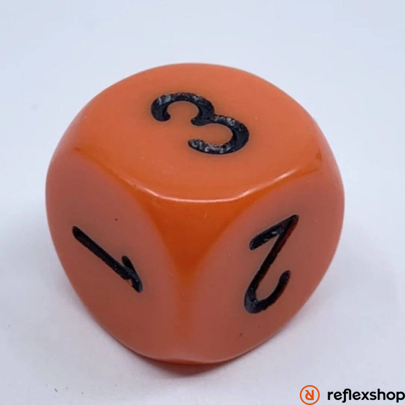 Chessex d6 kocka, dupla oldallal, narancs, fekete számokkal