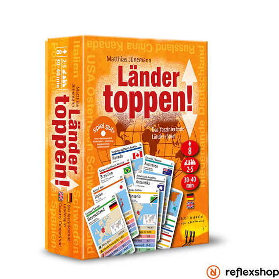 Länder toppen! társasjáték, német nyelvű