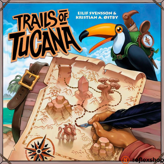 Trails of Tucana angol nyelvű társasjáték dobozborító