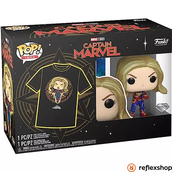 POP & TEE: Marvel- Captain Marvel- XL