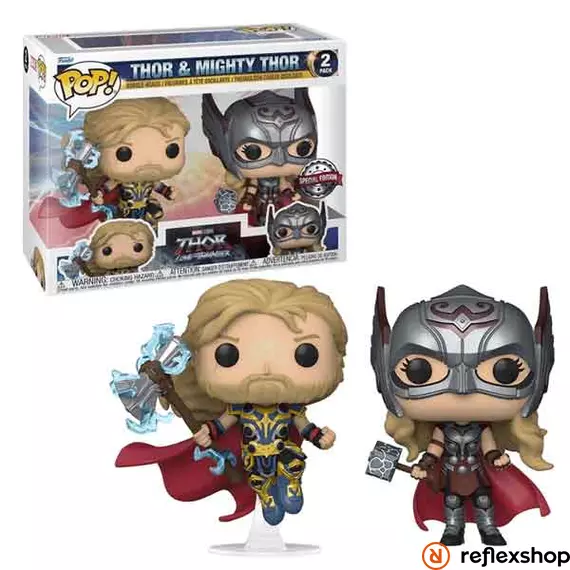 Funko Pop! 2-Pack: Thor Love and Thunder - Thor & Mighty Thor (Special Edition) Bobble-Head Vinyl Figures