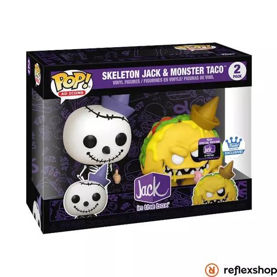 Funko Pop! 2-Pack Ad Icons: Jack in the Box - Skeleton Jack & Monster Taco (Special Edition) Vinyl Figures