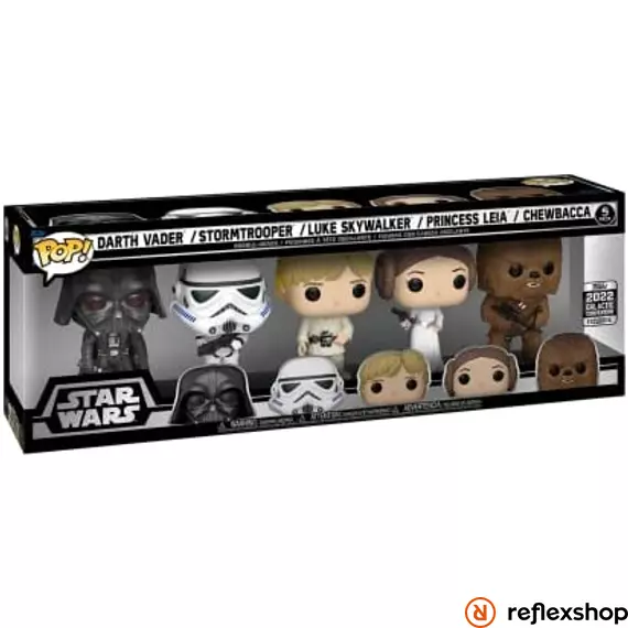 Funko Pop! 5-Pack: Disney Star Wars - Darth Vader / Stormtrooper / Luke Skywalker / Princess Leia / Chewbacca (Convention Exclusive) Vinyl Figures