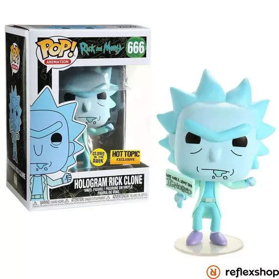 Funko Pop! Animation: Rick &amp; Morty - Hologram Rick Clone (Glows in the Dark) (Special Edition) #666 Vinyl Figure