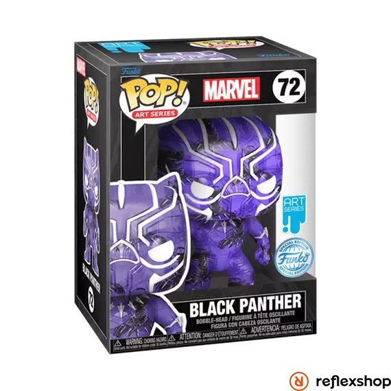 Funko POP! Art Series Marvel: Black Panther (with Plastic Case) (Special Edition) #72 Bobble-Head Vinyl Figure