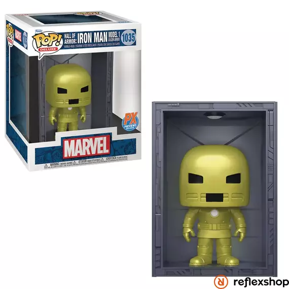 Funko Pop! Deluxe: Marvel Hall of Armor: Iron Man Model 11 War Machine (Mettalic) (PX Previews Exclusive) #1037 Bobble-Head Vinyl Figure