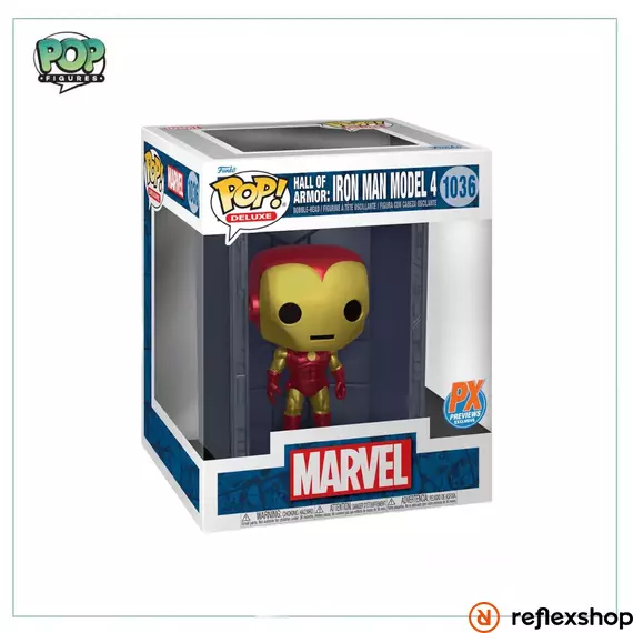 Funko Pop! Deluxe: Marvel Hall of Armor: Iron Man Model 8 Silver Centurion (Mettalic) (PX Previews Exclusive) #1038 Bobble-Head Vinyl Figure