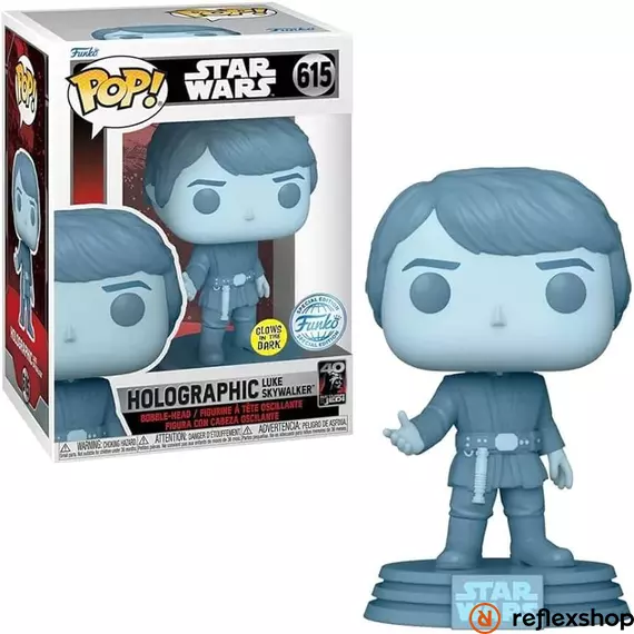 Funko POP! Disney Star Wars: Return of the Jedi 40th - Holographic Luke Skywalker (Glows in the Dark) (SE) figura #615 Bobble-Head