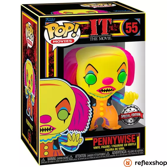 Funko Pop! Movies: IT - Pennywise (Blacklight) (Special Edition) #55 Vinyl Figure. #55