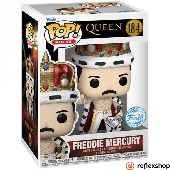 Funko Pop! Rocks: Queen - Freddie Mercury King (Diamond Collection) (Special Edition) #184 Vinyl Figure #184