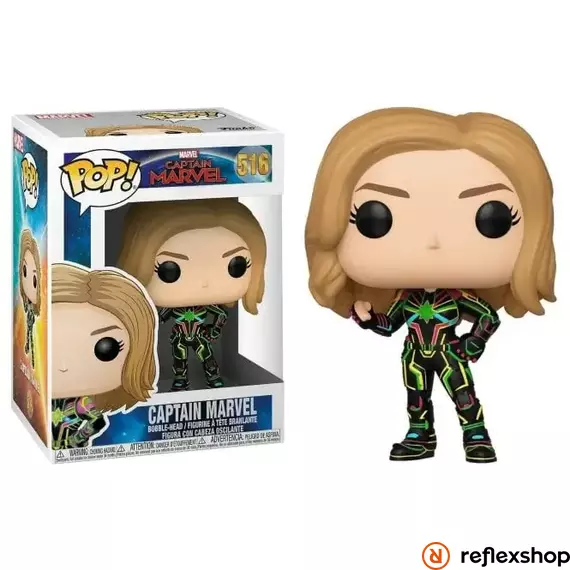 Funko Pop! Marvel: Captain Marvel - Captain Marvel (Neon Suit) (GW) (SE) #516 BH Vinyl Figure