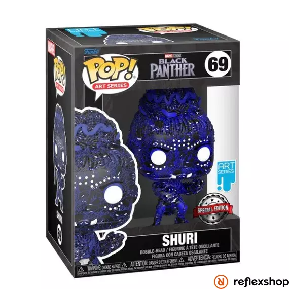 Funko Pop! Marvel Art Series: Marvel Black Panther Legacy Collection S1 - Shuri (with Plastic Case) (Special Edition) #69 Bobble-Head Vinyl Figure. #69