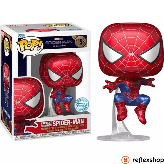 Funko Pop! Marvel: Spider-Man No Way - Friendly Neighborhood Spider-Man (Leaping) (Metallic) (Special Edition) #1158 Bobble-Head Vinyl Figure