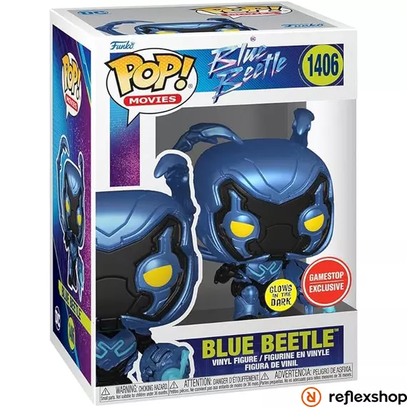 Funko POP! Movies: Blue Beetle - Blue Beetle (Glows in the Dark) (Gamestop Exclusive) figura #1406