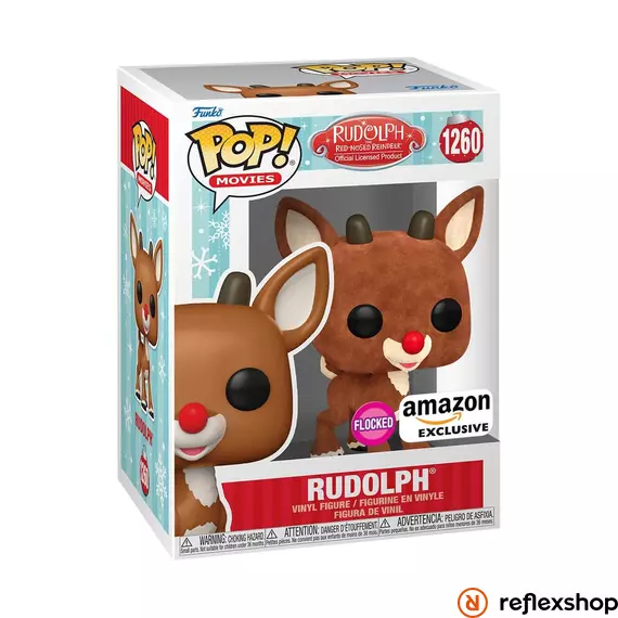 Funko POP! Movies: Rudolph Red-Nosed Reindeer - Rudolph (Flocked) (Amazon Exclusive) figura #1260