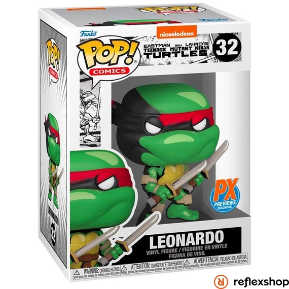 Funko Pop! Comics: Teenage Mutant Ninja Turtles - Leonardo (PX Previews Exclusive) #32 Vinyl Figure. #32