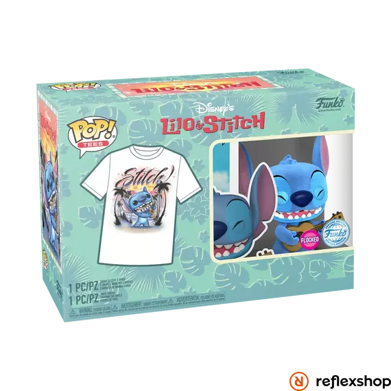 Funko POP! & Tee: Lilo & Stitch - Ukelele Stitch figura és póló (L)