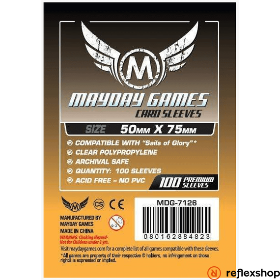 Mayday Games  Egyedi &quot;Sails of Glory&quot; kártyavédő 50 x 75 mm (100 db-os csomag)