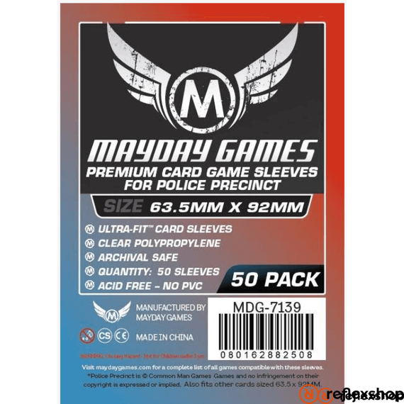 Mayday Games Prémium Egyedi &quot;Police Precinct&quot; kártyavédő 63,5 x 92 mm (50 db-os csomag)