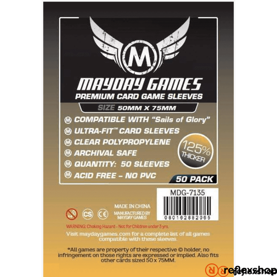 Mayday Games Prémium Egyedi &quot;Sails of Glory&quot; kártyavédő 50 x 75 mm (50 db-os csomag)