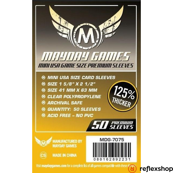 Mayday Games Premium Mini USA kártyavédő 41 x 63 mm (50 db-os csomag)