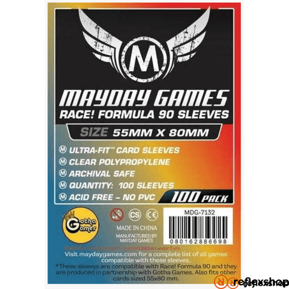 Mayday Games kártyavédő Race! Formula 90 játékhoz, 55 x 80 mm (100 db-os csomag)