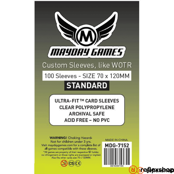 Mayday Games Standard egyedi kiadás WOTR-CE kártyavédő (100 db-os csomag) 70 x 120 mm