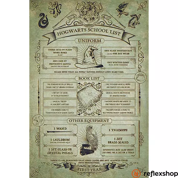 Harry Potter (Hogwarts school list) maxi poszter
