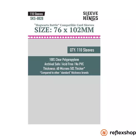 Sleeve Kings egyedi Roxforti csata nagy kártyákhoz való kártyavédő (110 darabos csomag) 76x102 mm