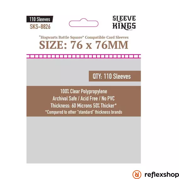 Sleeve Kings egyedi Roxforti csata négyzet kártyákhoz való kártyavédő (110 darabos csomag) 76x76 mm