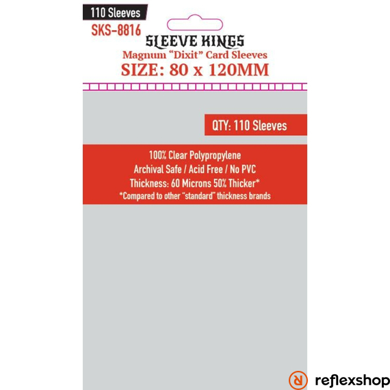 Sleeve Kings Magnum ""Dixit"" Card Sleeves (80x120mm) - 110 Pack, 60 Microns kártyavédő