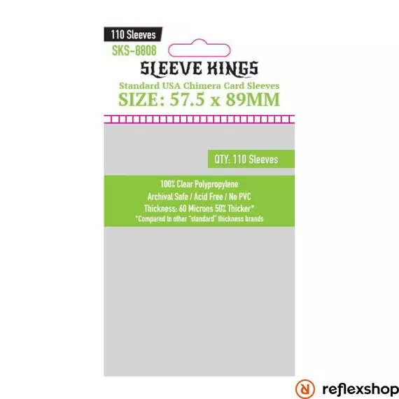 Sleeve Kings USA Chimera méretű kártyavédő  (110 db-os csomag) 57.5 X 89 mm