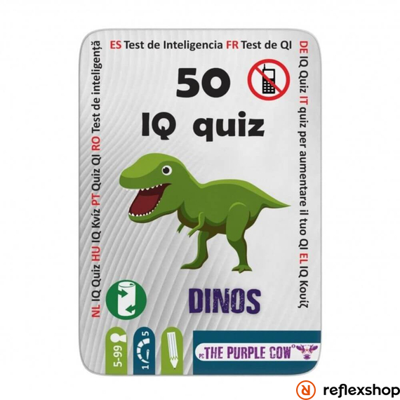 PC 50 IQ kvíz: dinoszauruszok - foglalkoztató kártyák borító