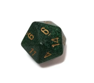 sticky d20 kocka, nagy, foltos, golden recon