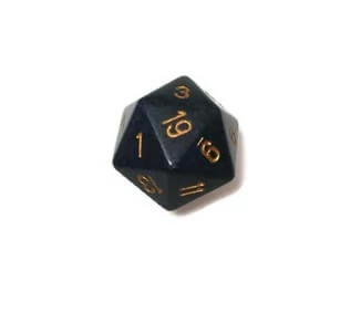 sticky d20 kocka, nagy, foltos, golden cobalt