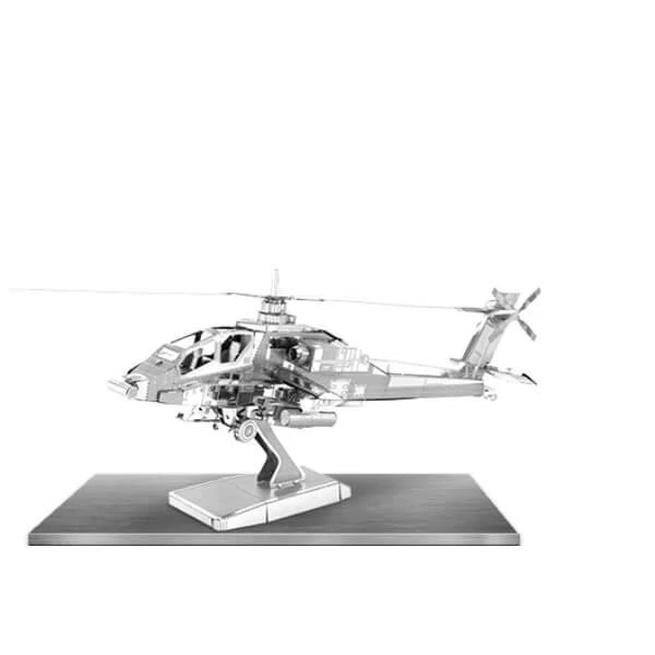 sticky Metal Earth Boeing AH-64 Apache helikopter - lézervágott acél makettező szett