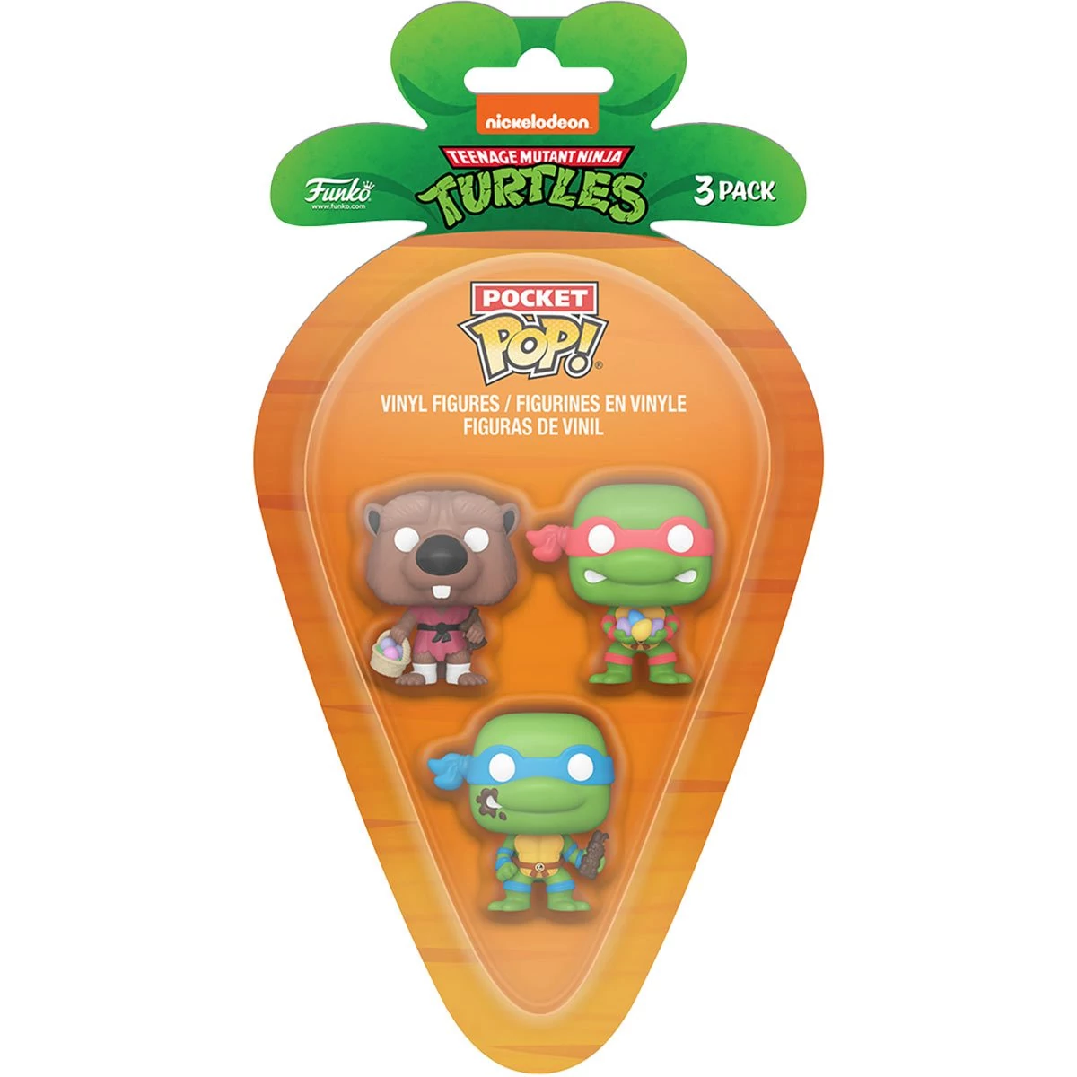 sticky Carrot Pocket Funko POP!: Teenage Mutant Ninja Turtles - Leonardo & Raphael & Splinter 3PK figura