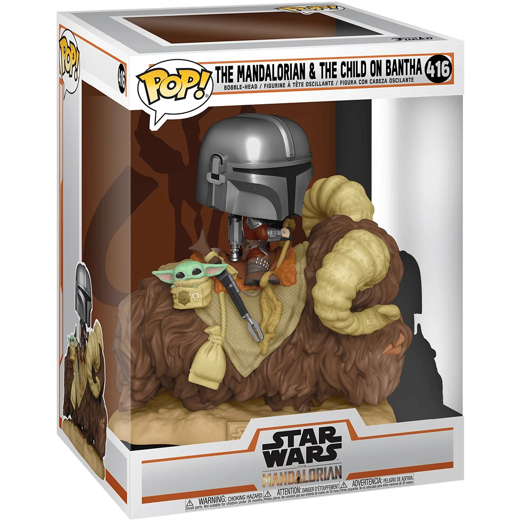 sticky Funko POP! Deluxe: The Mandalorian - Mando on Bantha with Child figura