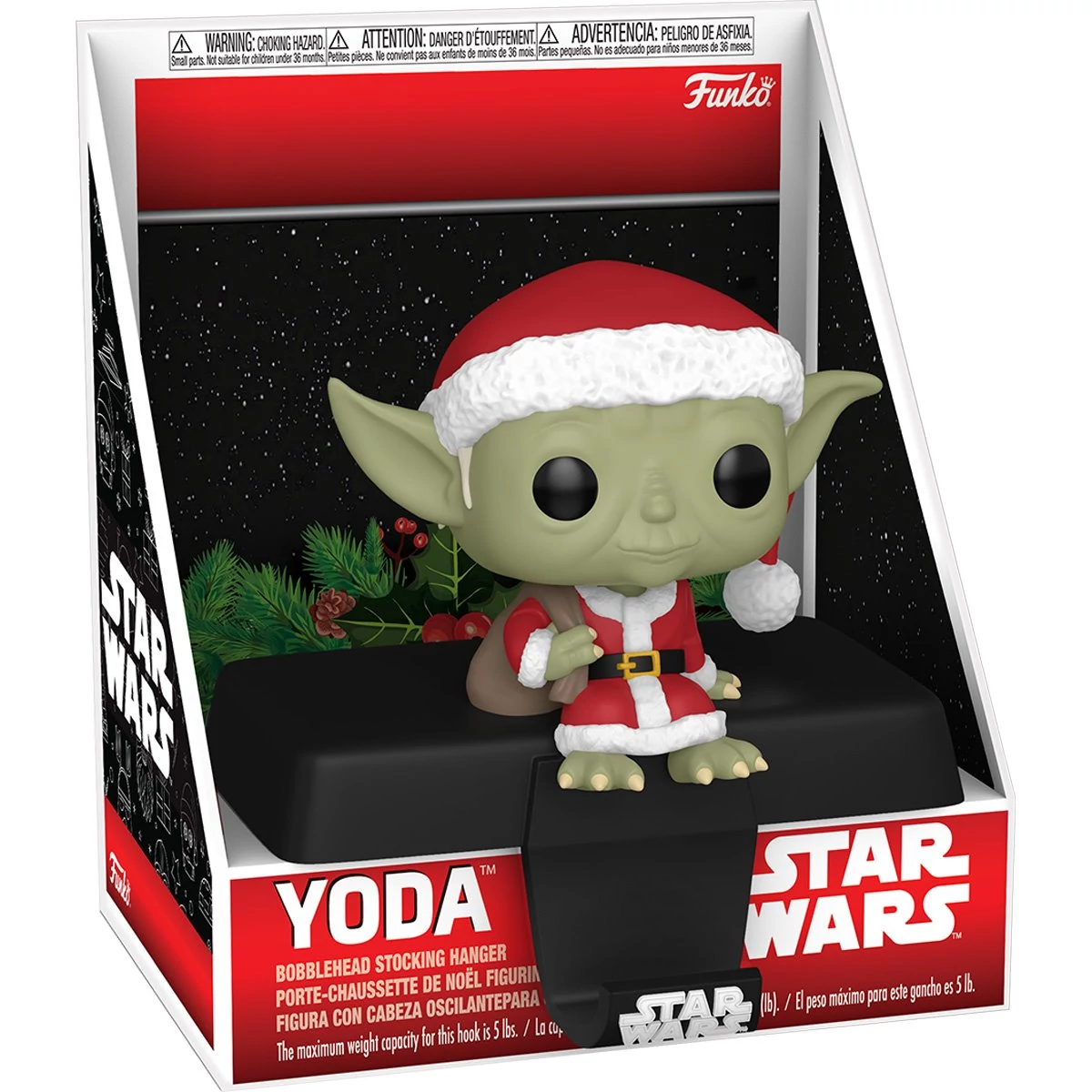 sticky Funko POP! Edge-Sitter: Star Wars - Holiday Yoda figura