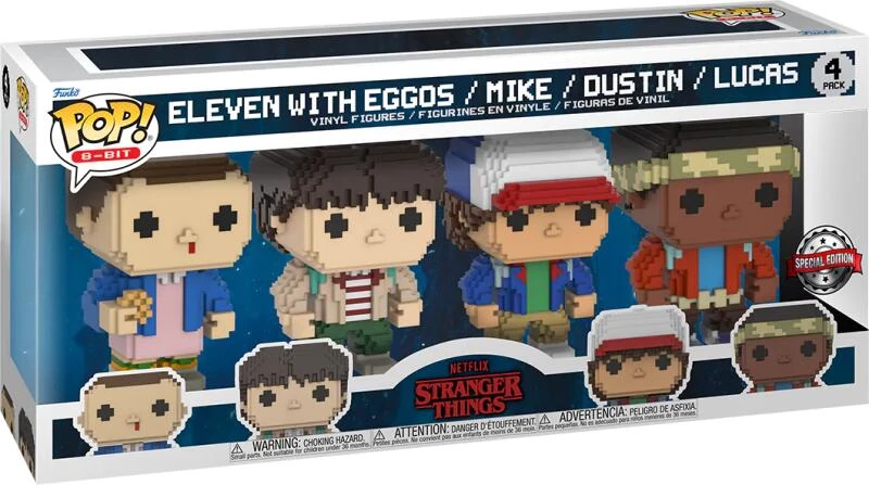 sticky Funko Pop! 4-Pack: Stranger Things - 8 Bit Eleven with Eggos /Mike/Dustin/Lucas figura