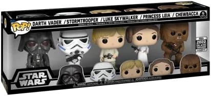 sticky Funko Pop! 5-Pack: Disney Star Wars - Darth Vader / Stormtrooper / Luke Skywalker / Princess Leia / Chewbacca figura