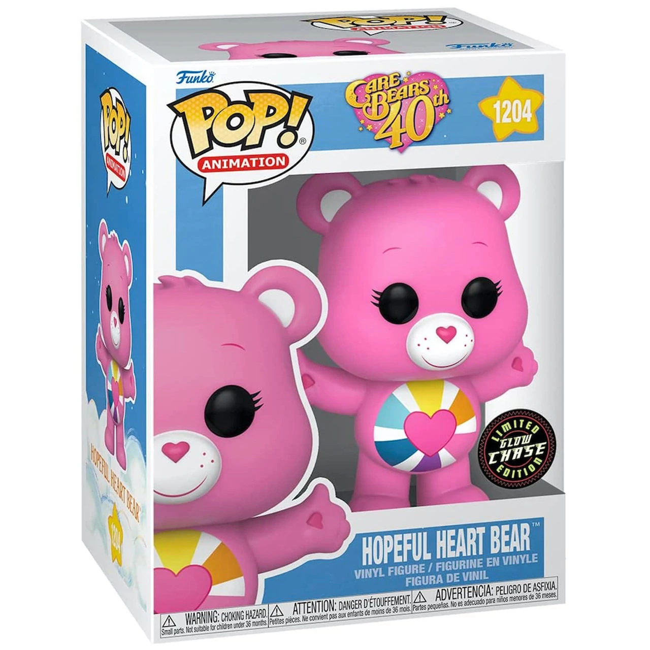 sticky Funko POP! Animation: Care Bears 40th Anniversary - Hopeful Heart Bear (Glow in the Dark) figura chase #1204