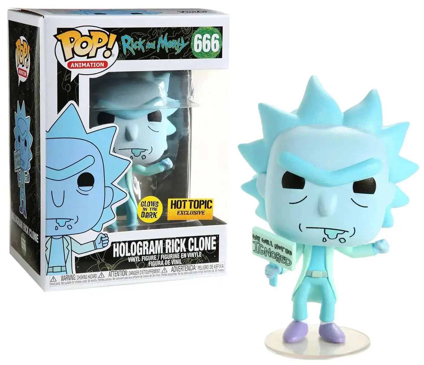 sticky Funko Pop! Animation: Rick & Morty - Hologram Rick Clone figura #666